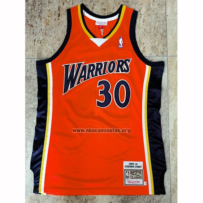 Camiseta Golden State Warriors Stephen Curry NO 30 Mitchell & Ness 2009-10 Naranja
